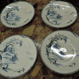Set of four plates, Gien, fin XIxème