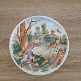 6 assiettes anciennes  sarreguemines  dv ( 1920 / 1950 ), décor " chasse "