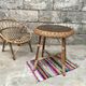 Guerdon vintage children's coffee table in rattan wit old rattan wicker bohemian 1950