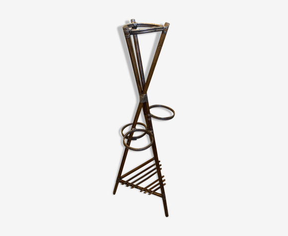 Porte-plantes vintage en rotin