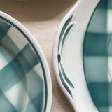 Vichy dessert plates and dish, 50s-60s