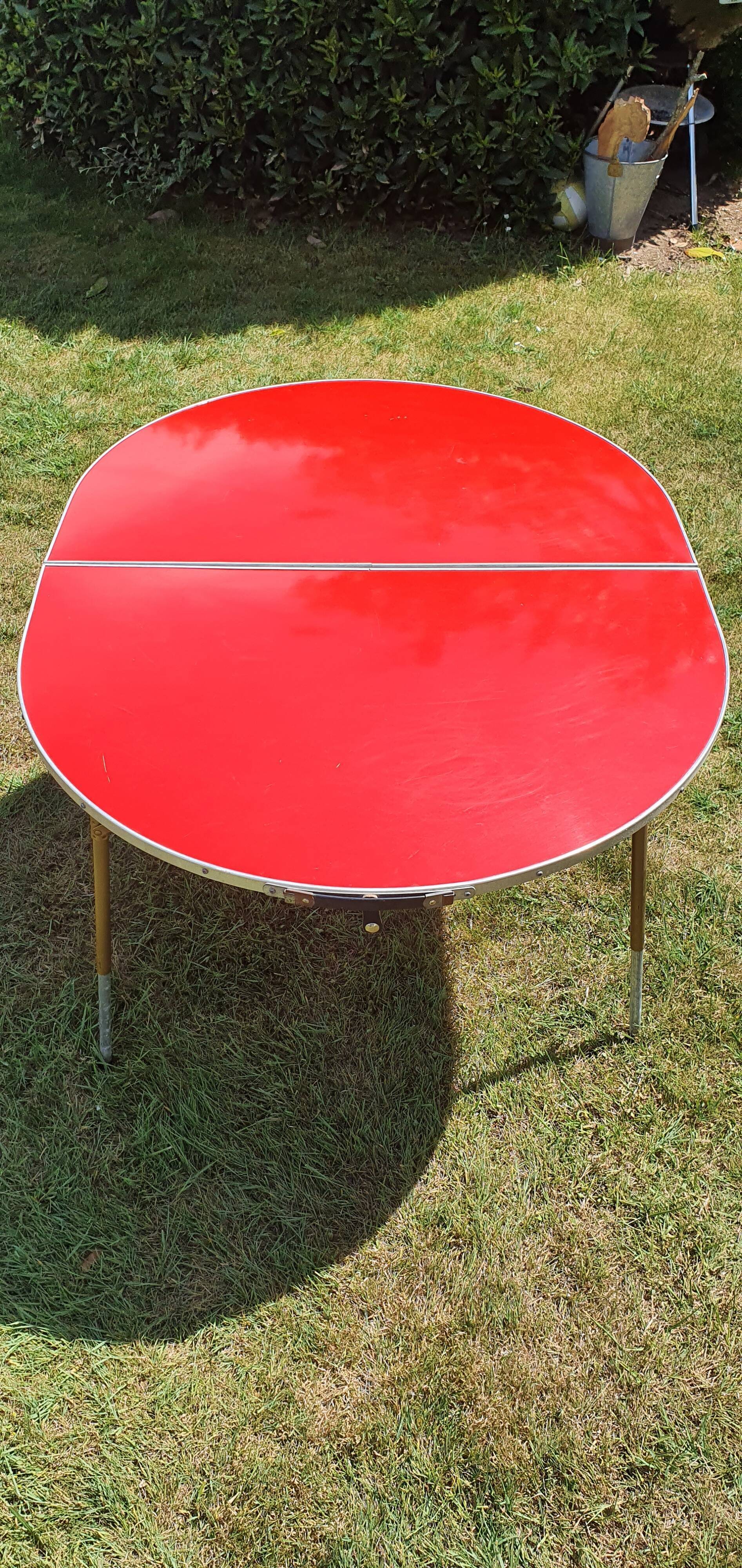 Vintage oval camping table. 1950s.