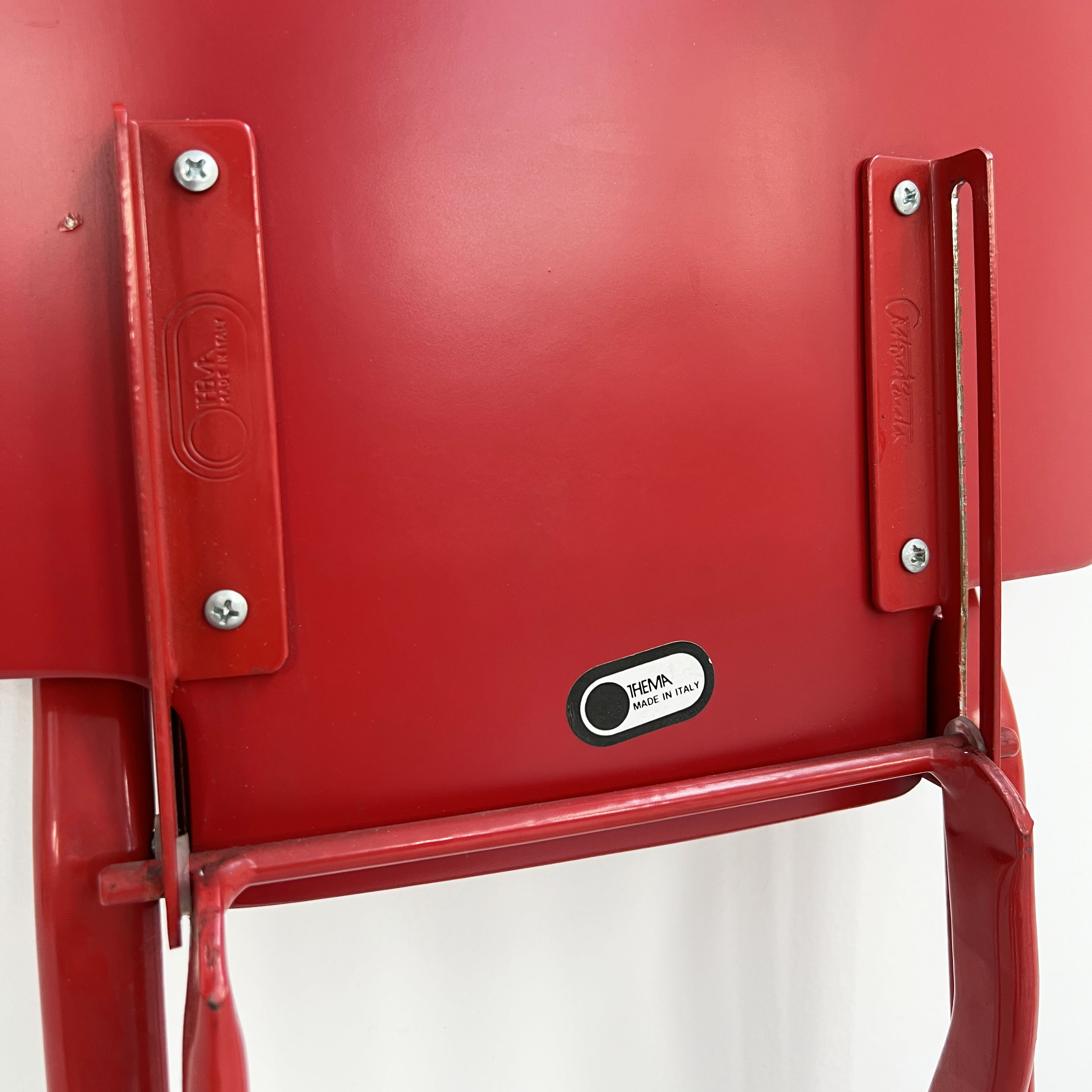 Paire de chaises Dafne rouges par Gastone Rinaldi pour Thema, 1970