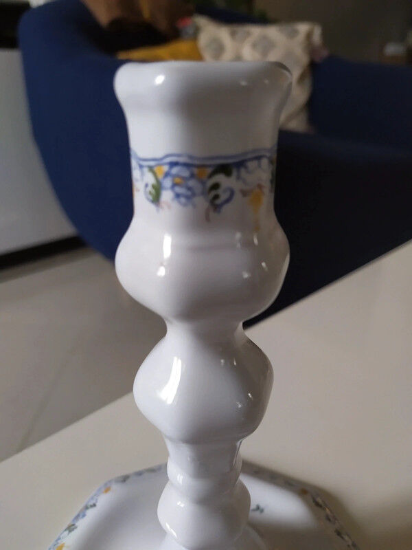 Pair of candlesticks Moustiers