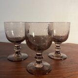 Bubbled stemmed glass, handcrafted