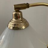 Articulated brass and opaline lamp from the 70s