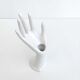 Hand ring jewelry display or vase soliflore white porcelain