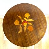 Wooden pedestal table decor flower or bedside side table