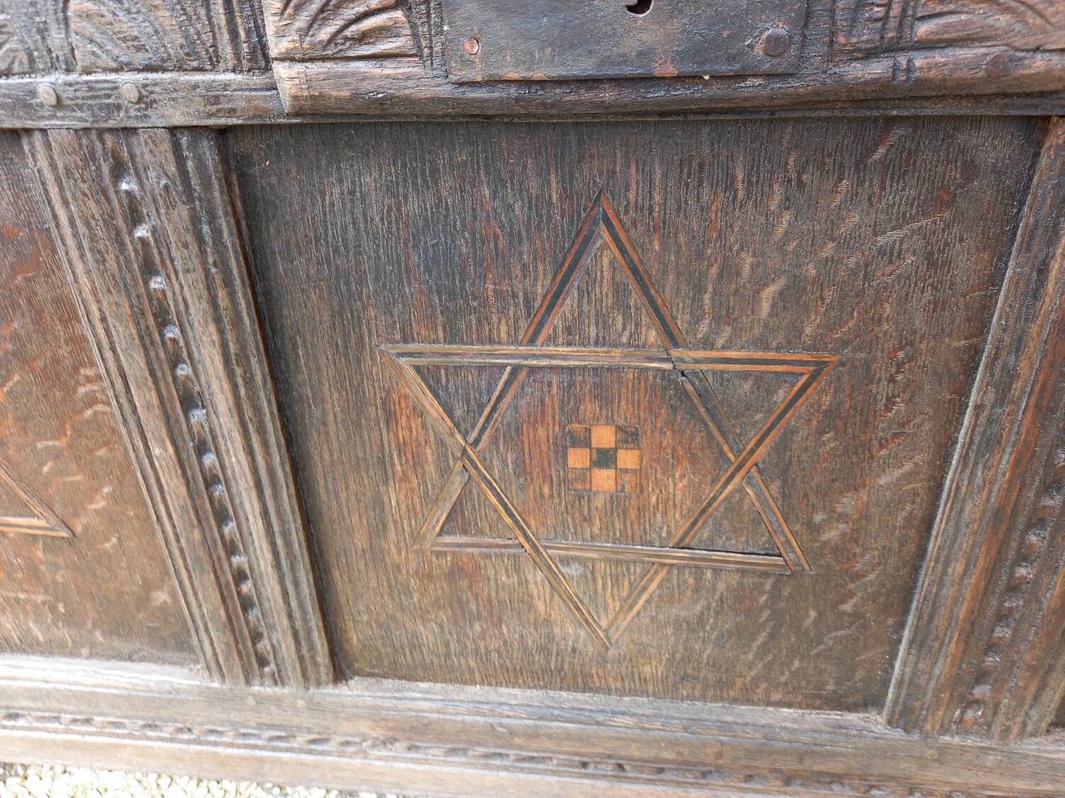 Large 17th century oak chest