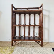 Etagère, bibliothèque en rotin ancienne