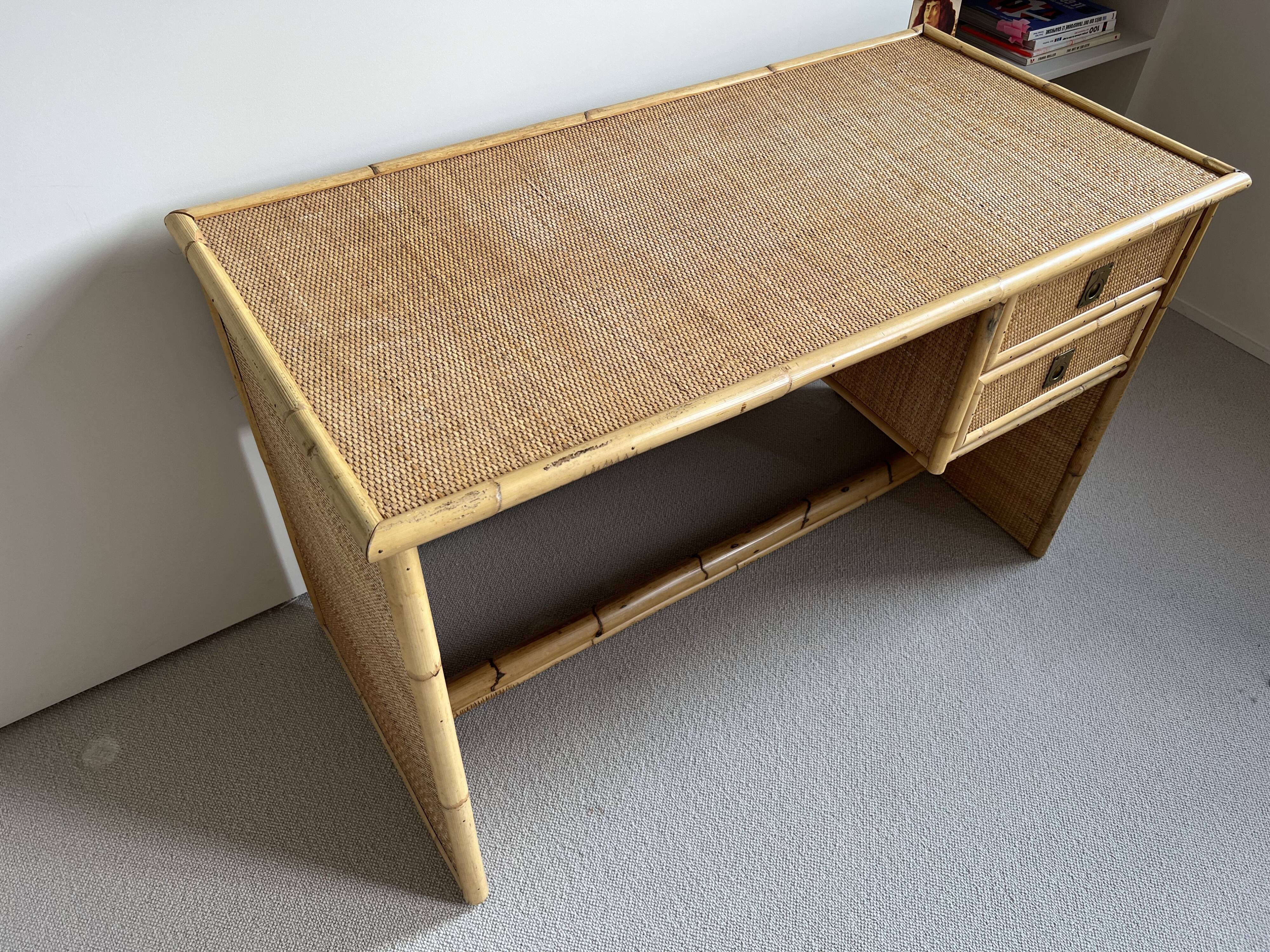 Vintage rattan desk