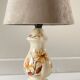 Lamp with vintage ceramic and velvet magnolias
