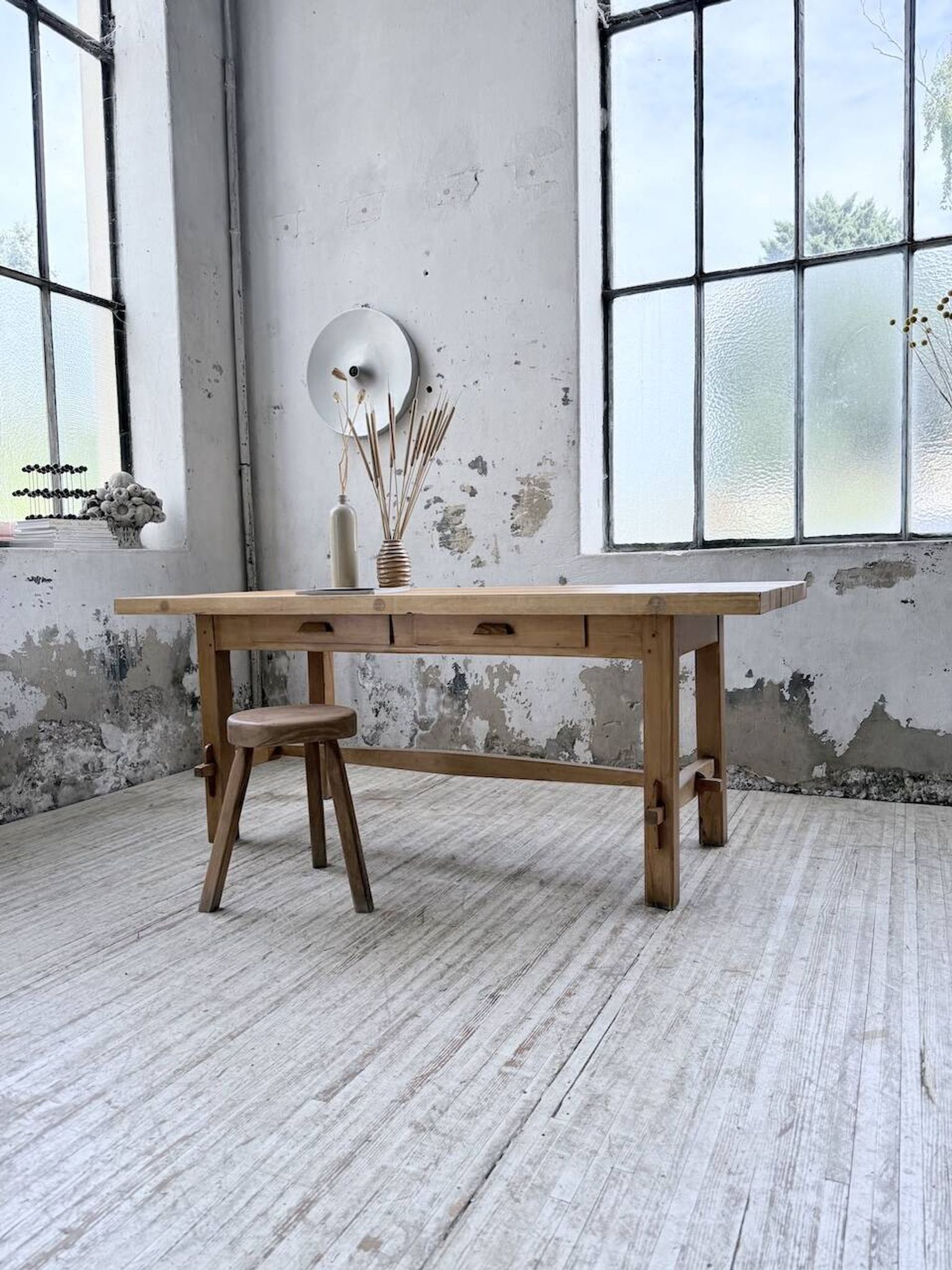 Table mobilier montagne 1950 hêtre massif