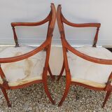 Pair of art nouveau mahogany armchairs