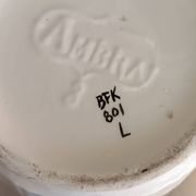 1 very large BFK (Boch Frères Keramis) Ambra 801 L jug. White, black lines and decorated band