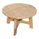Brutalist round dining table in solid oak by De Puydt – Extendable 120/200