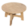 Brutalist round dining table in solid oak by De Puydt – Extendable 120/200