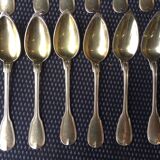 Set of 12 teaspoons in silver vermeil punch Minerve model net