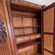 Art Deco wardrobe in solid wood with mirror