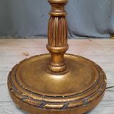 Golden wood floor lamp
