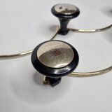 Pair of vintage wall coat racks in gold metal