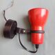 70's red lacquered metal wall spotlight