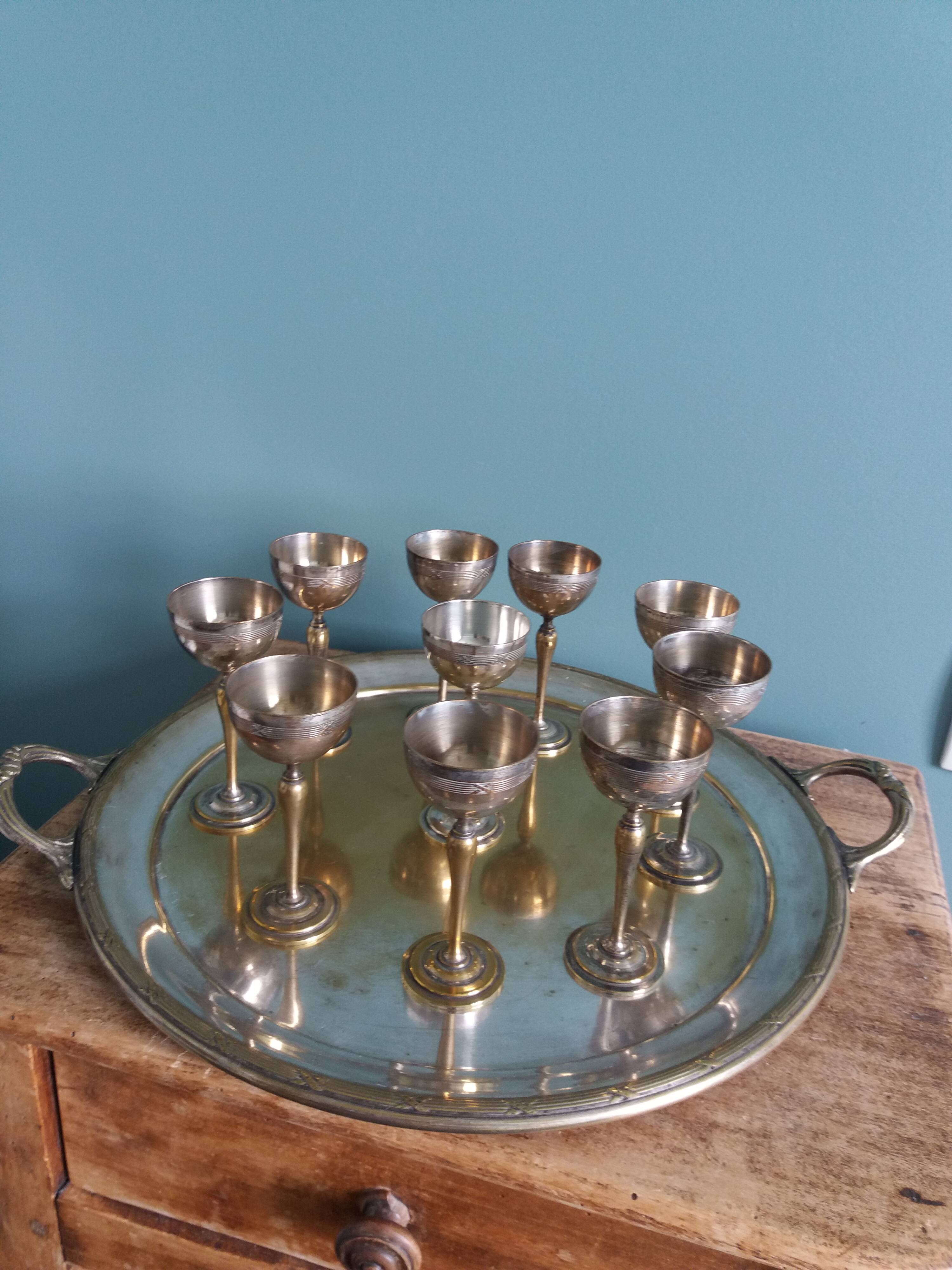 Silver-plated liqueur set