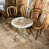 Old garden or bistro pedestal table