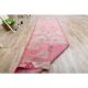 1970s Vintage Turkish Oushak Handmade Wool Cotton Pink Runner Rug 90x312