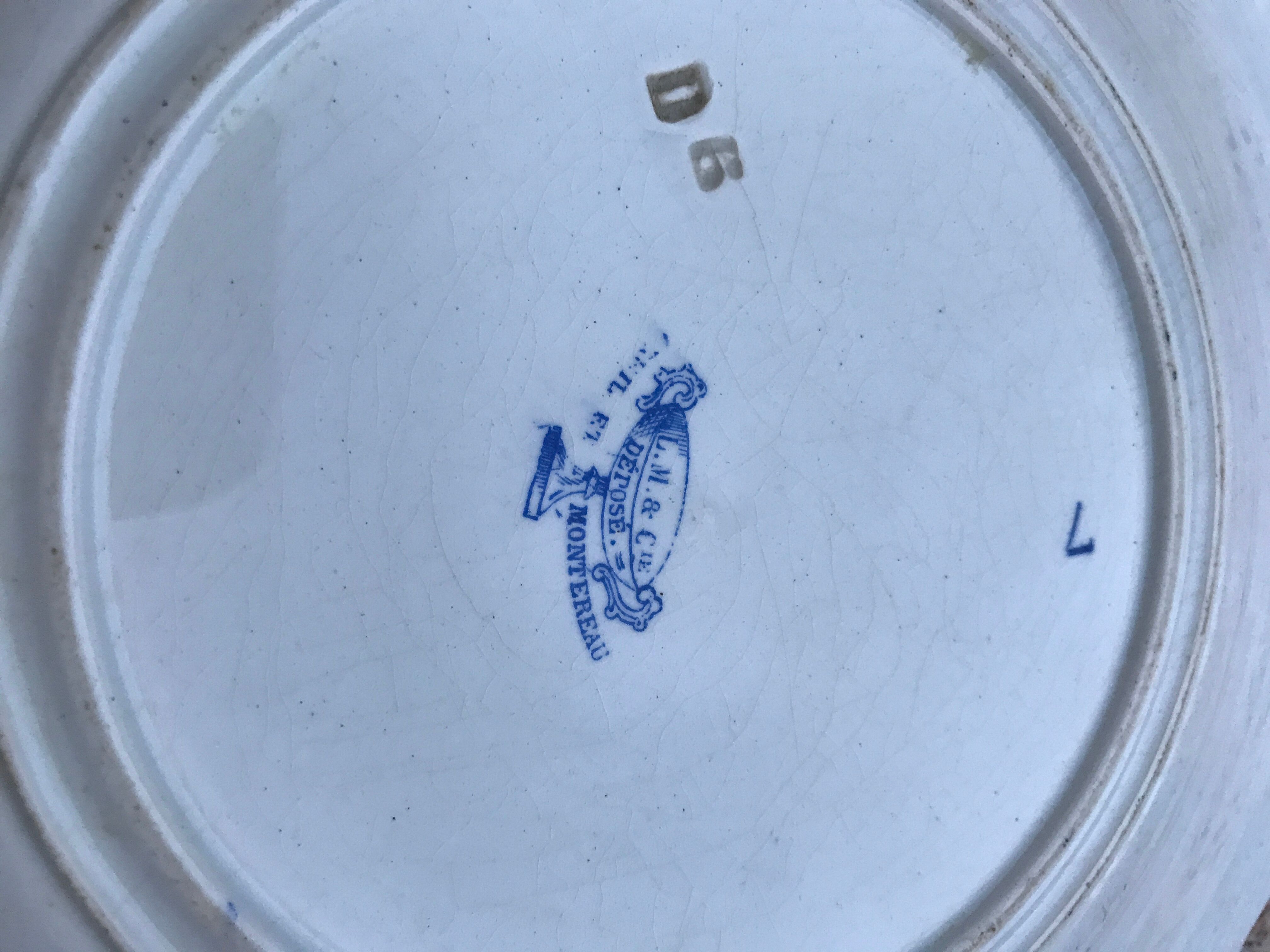 19th-century creil creil talking plate