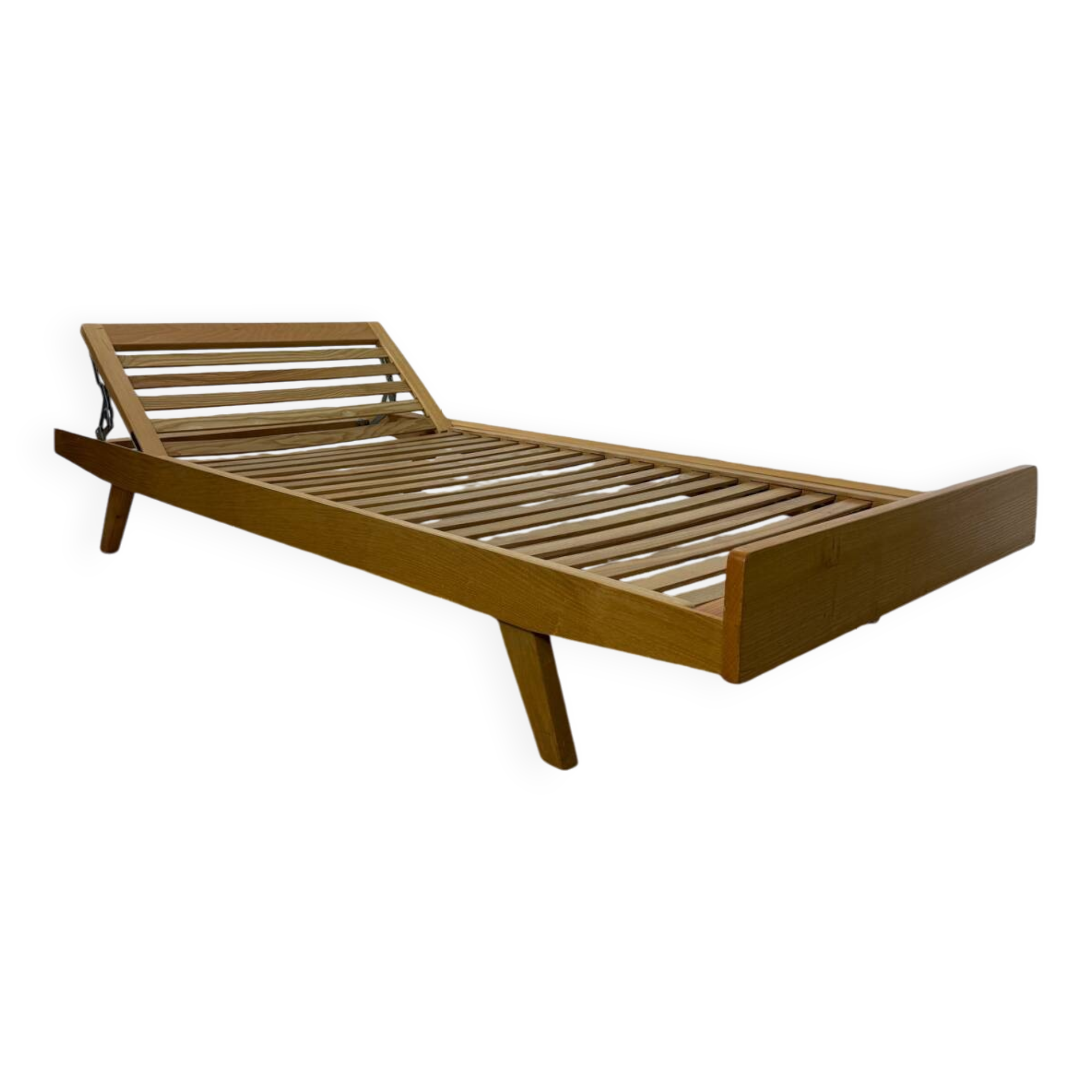 Ancienne banquette Daybed / lit réglable en bois design Holma vintage années 60