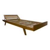 Ancienne banquette Daybed / lit réglable en bois design Holma vintage années 60