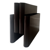 Brown magazine/vinyl holder by Giotto Stoppino for Kartell, design 1970.