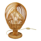 Lampe de table en osier, années 1970