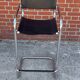 Tabouret de bar vintage en cuir noir et chrome, Italie