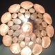 Vintage 1970s shell pendant lamp ceiling light lampshade