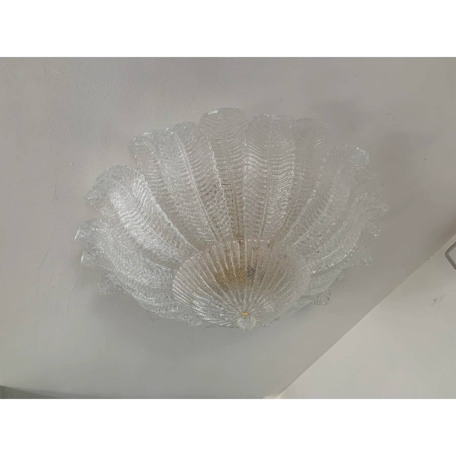 Impressive Italian Murano Glass Sputnik Flush-Mount Chandelier