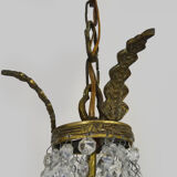 Old hot air balloon chandelier, glass grapevines