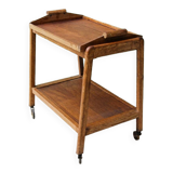 Scandinavian teak rolling trolley