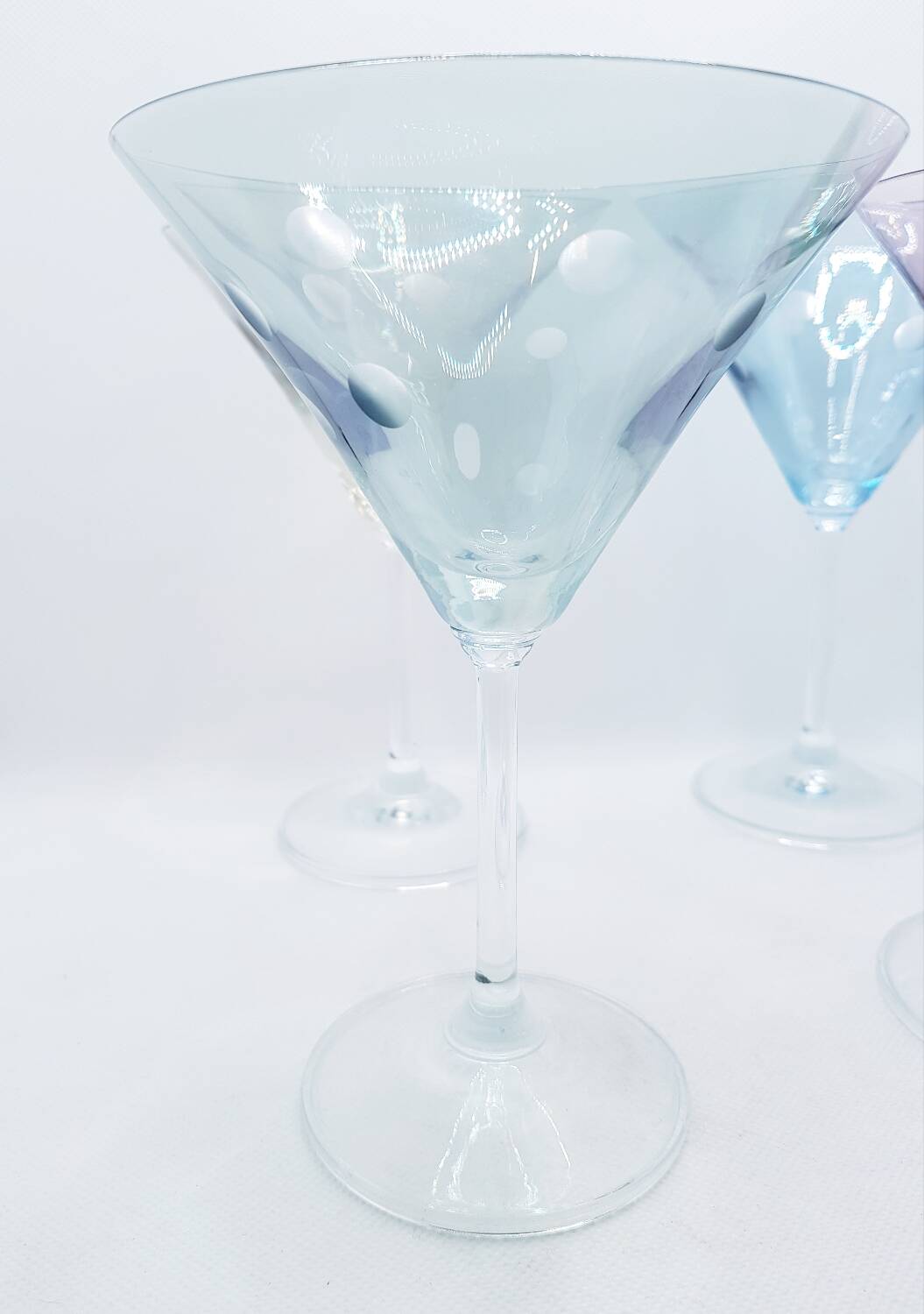 Verres à martini à pois