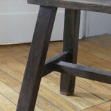 Brutalist teak stool from balî
