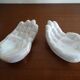 Pair of empty iridescent hand pockets in vintage ceramic 1960