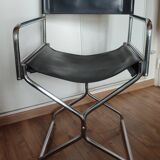 Chaise en acier tubulaire et skaï