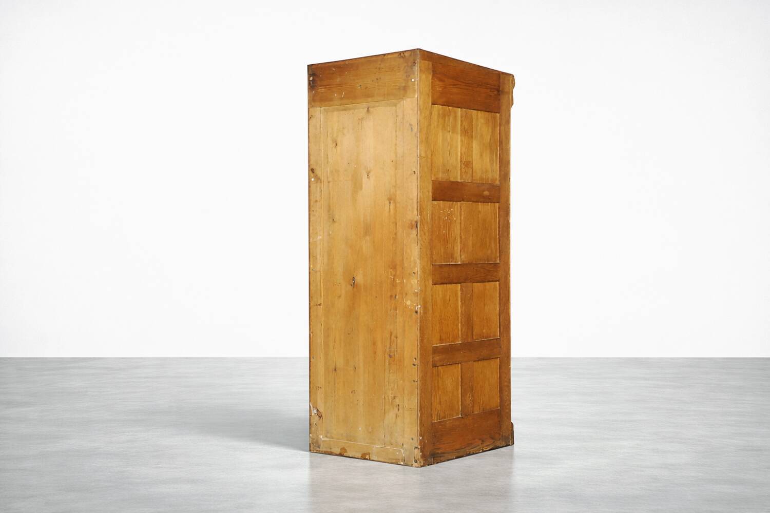 Vintage Industrial English Oak Filing Cabinet with Drawers, 1920s