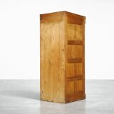 Vintage Industrial English Oak Filing Cabinet with Drawers, 1920s