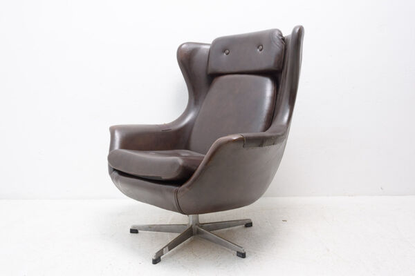 paire De fauteuils Pivotants En cuir De Up Zavody, Années 1970
