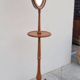 Psyche barber mirror with tripod base in cherry wood with system