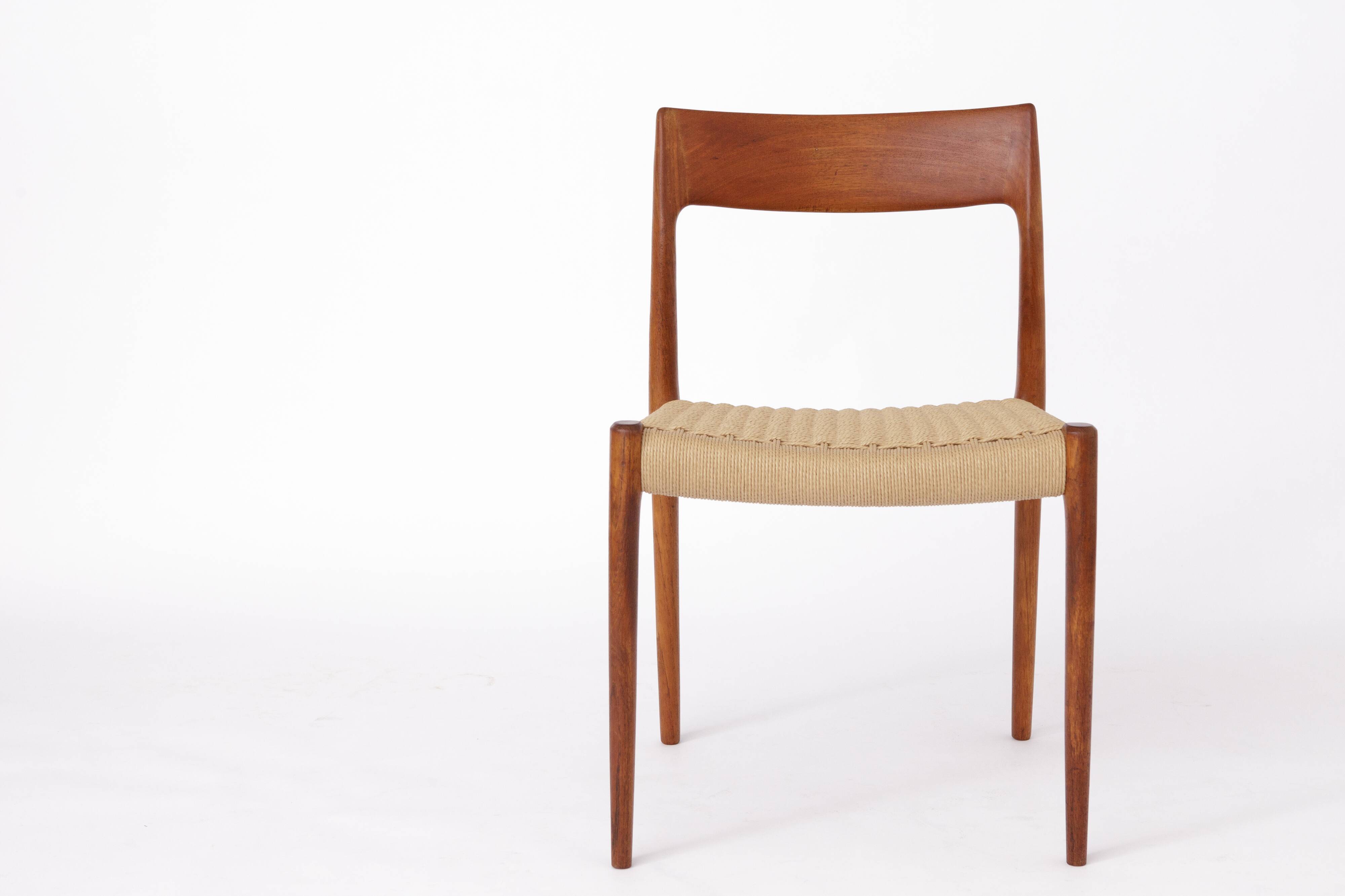 Niels Møller Dining Chair Set (6) – Models 77 & 57, Teak, Danish Cord