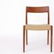 Niels Møller Dining Chair Set (6) – Models 77 & 57, Teak, Danish Cord