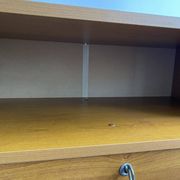 Low storage unit, 70s/80s three height-adjustable shelves